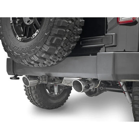 aFe Power 49-48061-P Rebel Series 2.5" 409 Stainless Steel Axle-Back Exhaust System- Polished for 07-18 Jeep Wrangler JK