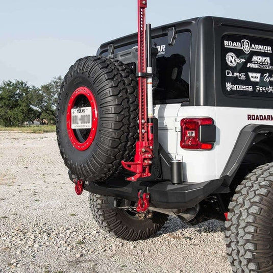 Road Armor 518RTC0B Stealth Rear Tire Carrier Assembly for 18-20 Jeep Wrangler JL with Stealth Rear Bumper & hole