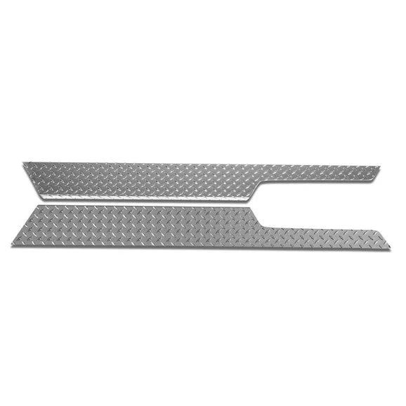Warrior Products Sideplates with Lip in Aluminum Black Diamond Plate for 04-06 Jeep Wrangler TJ Unlimited