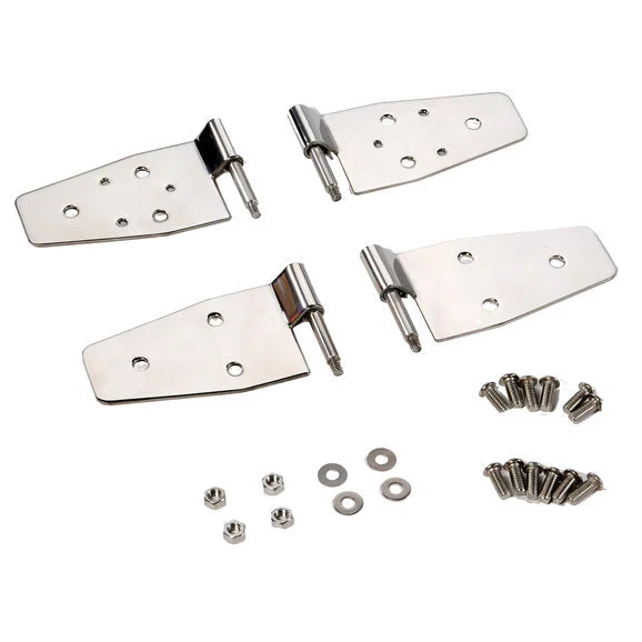 Crown Automotive RT34009 Half & Full Door Hinge Set in Stainless Steel for 88-06 Jeep Wrangler YJ, TJ & Unlimited