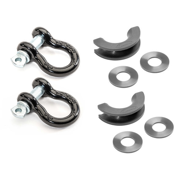 Load image into Gallery viewer, Quadratec 3/4&quot; D-Ring Shackle Pair with Black D-ring Isolator Kit
