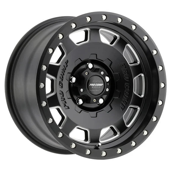 Pro Comp Hammer Series 60 Wheel in Black with Machined for 07-24 Jeep Wrangler JL, JK & Gladiator JT