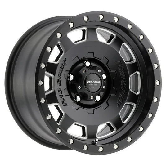 Pro Comp Hammer Series 60 Wheel in Black with Machined for 07-24 Jeep Wrangler JL, JK & Gladiator JT