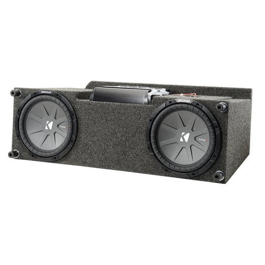 Quadratec Custom Rear Dual Subwoofer Kit with 10" Kicker CompVR Subwoofers for 87-06 Jeep Wrangler YJ & TJ