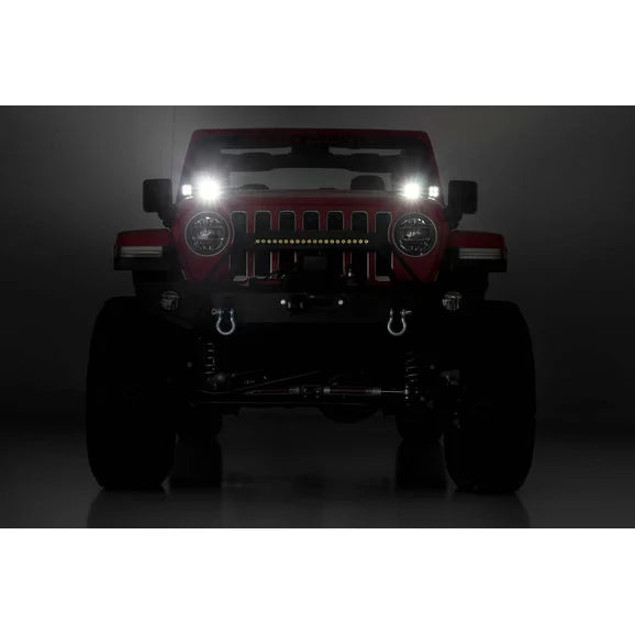 Load image into Gallery viewer, Rough Country Quad LED Light Pod Kit for 18-24 Jeep Wrangler JL &amp; Gladiator JT
