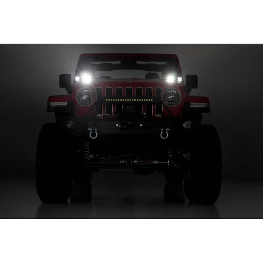 Rough Country Quad LED Light Pod Kit for 18-24 Jeep Wrangler JL & Gladiator JT