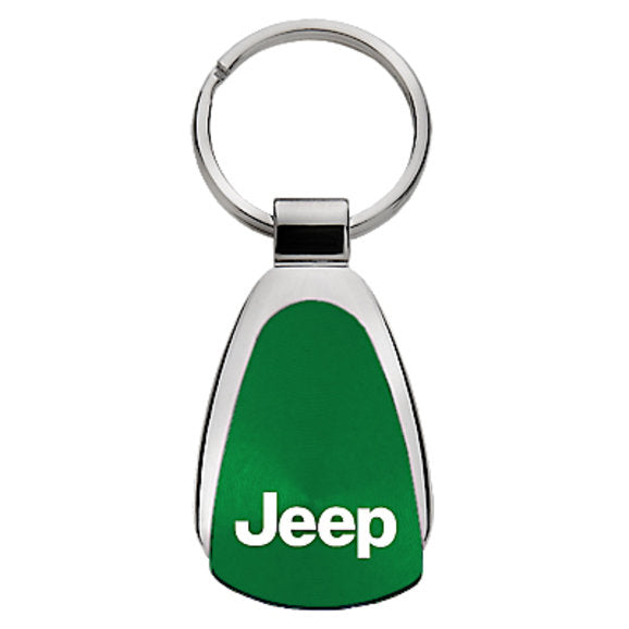 Load image into Gallery viewer, Automotive Gold Teardrop Jeep Logo Keychain
