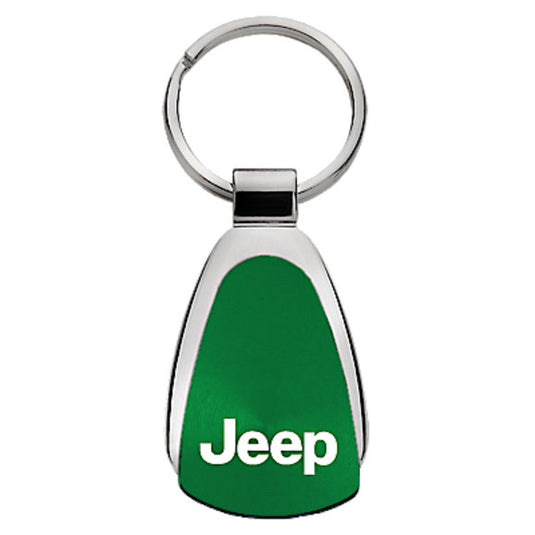 Automotive Gold Teardrop Jeep Logo Keychain