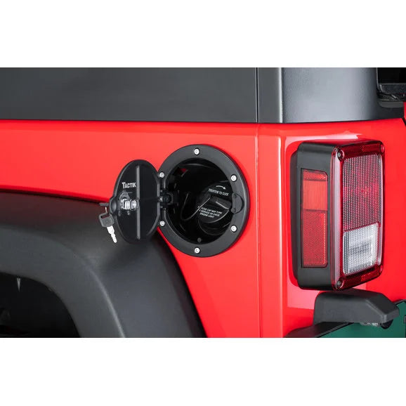 Load image into Gallery viewer, TACTIK Billet Aluminum Fuel Door for 07-18 Jeep Wrangler JK
