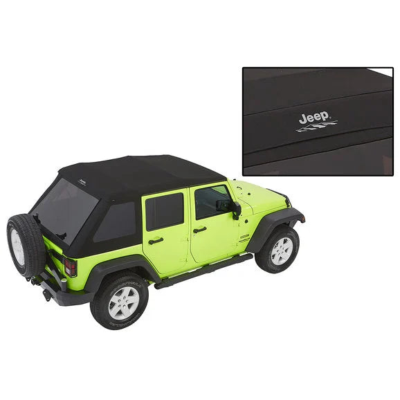 Bestop Jeep Logo Trektop Glide Soft Top for 07-18 Jeep Wrangler JK Unlimited 4-Door