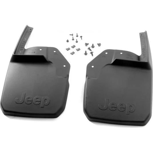 Mopar 82210233 Jeep Logo Front Splash Guards for 07-18 Jeep Wrangler JK