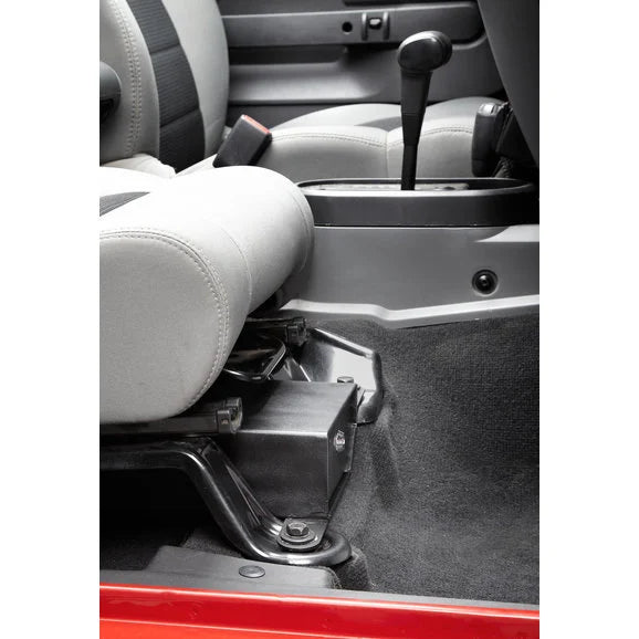 Load image into Gallery viewer, Bestop 42642-01 Locking Under Seat Storage Box in Textured Black for 07-10 Jeep Wrangler &amp; 07-18 Wrangler Unlimited JK Passenger Side
