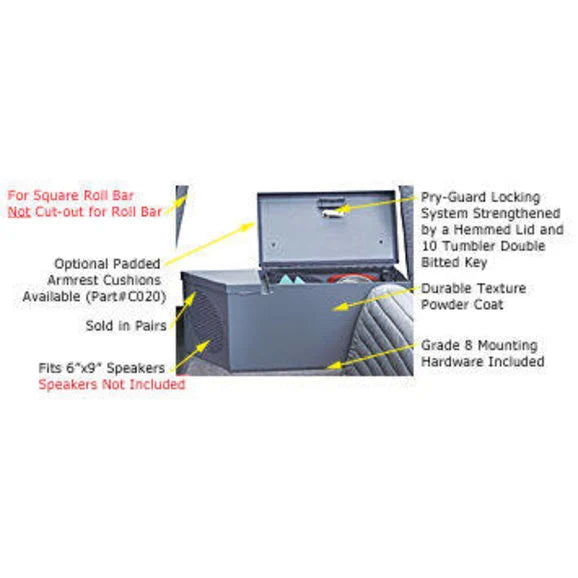 Load image into Gallery viewer, Tuffy Security Speaker Safe in Black for 92-95 Jeep Wrangler YJ
