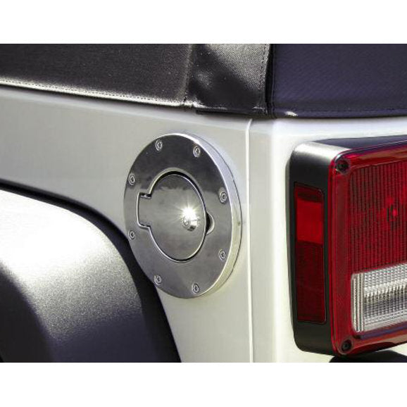 Load image into Gallery viewer, Rampage Products Billet Style Locking Gas Cover for 07-18 Jeep Wrangler JK
