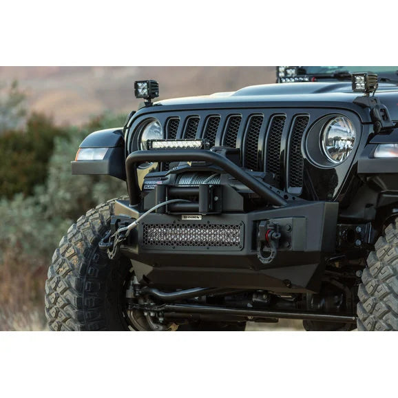 Load image into Gallery viewer, Go Rhino 332100T Rockline Front Bumper Skid Plate for 18-22 Jeep Wrangler JL Unlimited and Gladiator JT with Go Rhino Rockline Front Bumper
