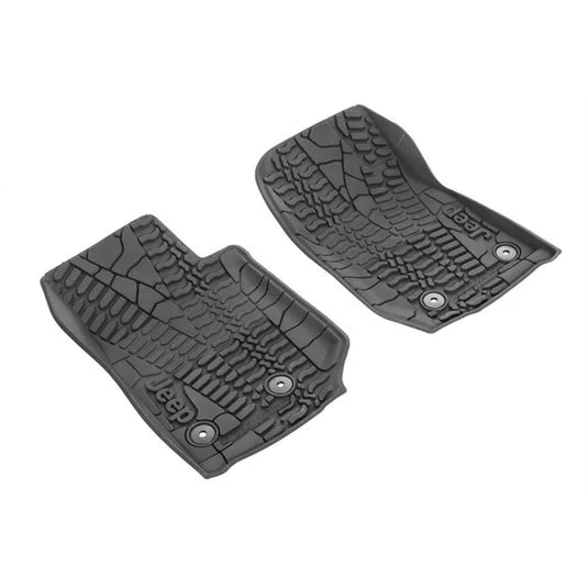 Mopar 68219811AA Floor Slush Mats with Tire Tread Pattern for 14-18 Jeep Wrangler JK