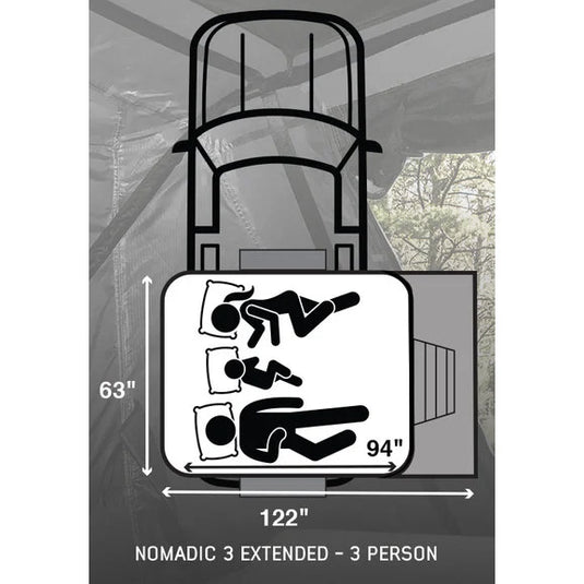 Overland Vehicle Systems Nomadic 3 Extended Roof Top Tent