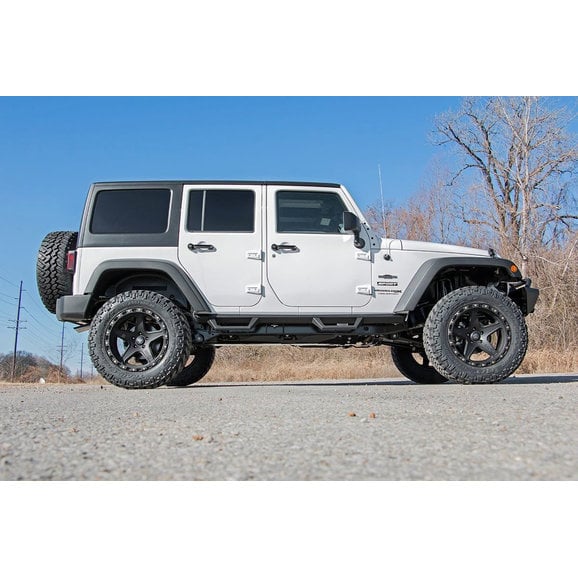 Load image into Gallery viewer, Rough Country 90765B Contoured Drop Steps for 07-18 Jeep Wrangler Unlimited JK
