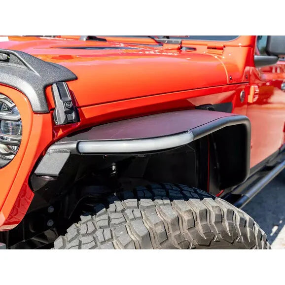 Load image into Gallery viewer, Rugged Ridge 11641.13 Front Metal Max Fender Flare Kit for 18-24 Jeep Wrangler JL and Gladiator JT
