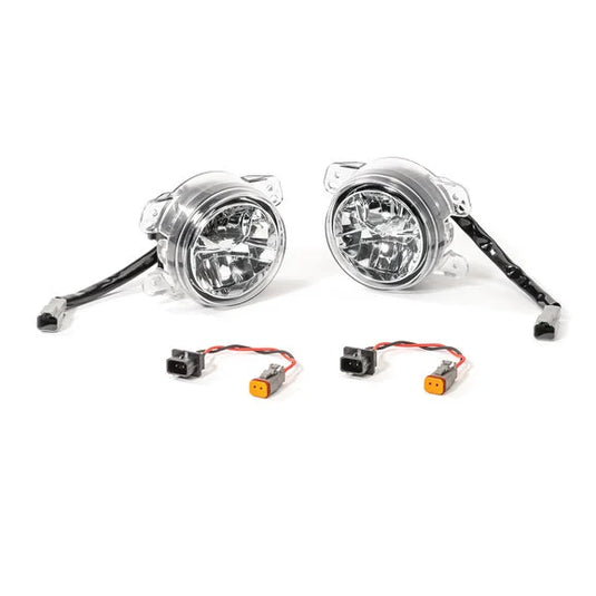 Quadratec LED Fog Lights Kit for 07-18 Jeep Wrangler JK & 18-24 Wrangler JL Sahara or Rubicon with Plastic Bumper