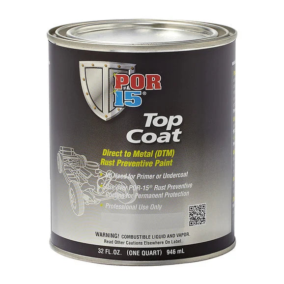 Por-15 45904 Top Coat in Semi-gloss Black (Quart)