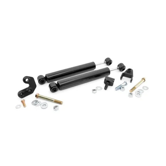 Rough Country 87308 Stacked Dual Steering Stabilizer for 84-06 Jeep Cherokee XJ & Wrangler TJ