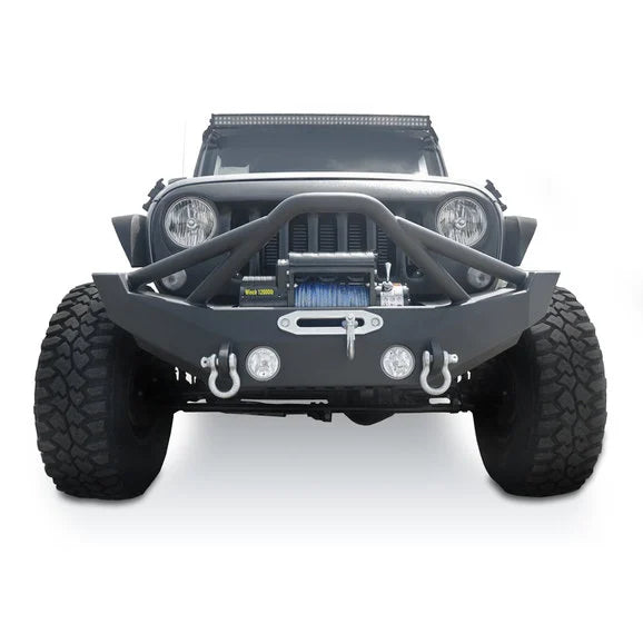 Load image into Gallery viewer, DV8 Offroad FBSHTB-12 FS-12 Hammer Forged Front Bumper for 07-20 Jeep Wrangler JL, JK &amp; Gladiator JT
