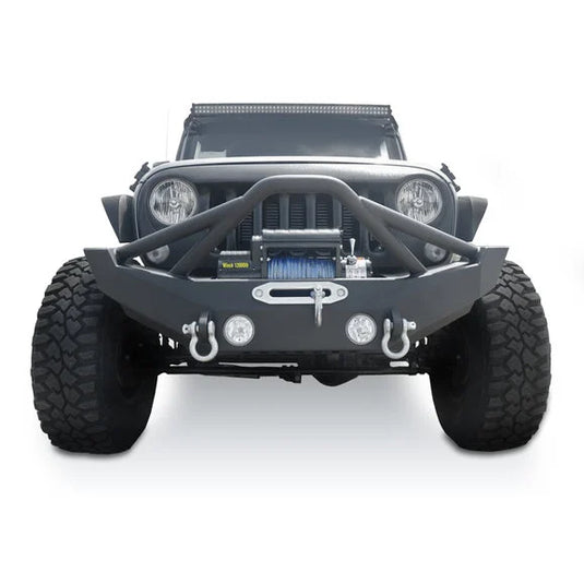 DV8 Offroad FBSHTB-12 FS-12 Hammer Forged Front Bumper for 07-20 Jeep Wrangler JL, JK & Gladiator JT