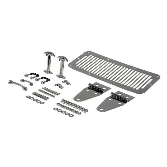 Rugged Ridge 11101.01 Stainless Steel Hood Kit for 78-95 Jeep CJ & Wrangler YJ