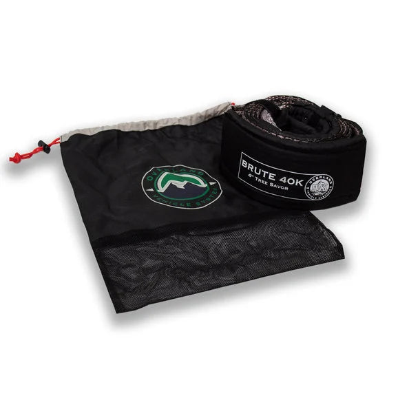 Overland Vehicle Systems 19079916 Heavy Duty 40,000 lbs Tree Saver Tow Strap in Gray with Storage Bag