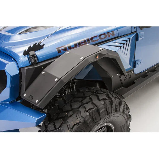 Fab Fours JK1006-B Front Full Width Fender Flares for 07-24 Jeep Wrangler JL & JK with