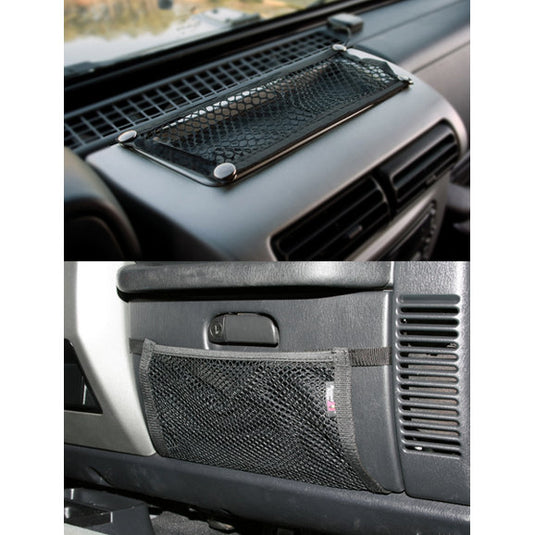 Rugged Ridge 13551.20 Glove Box & Dash Trail Net Kit for 97-06 Jeep Wrangler TJ & Unlimited