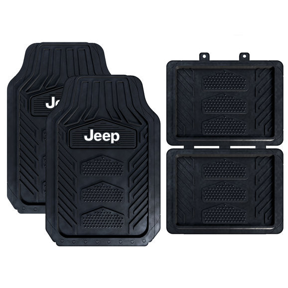 Load image into Gallery viewer, Plasticolor WeatherPro 4pc Universal Jeep Logo Floor Mats
