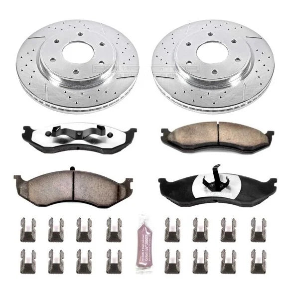 Power Stop K2119-36 Front Z36 Extreme Performance Truck & Tow Brake Kit for 90-99 Jeep Wrangler YJ, TJ, and Cherokee XJ