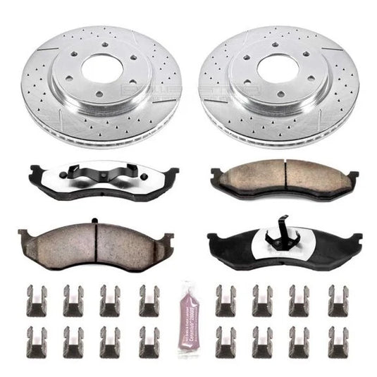 Power Stop K2119-36 Front Z36 Extreme Performance Truck & Tow Brake Kit for 90-99 Jeep Wrangler YJ, TJ, and Cherokee XJ