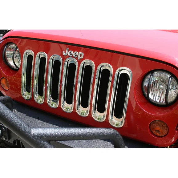 Rugged Ridge 11306.20 Grille Inserts in Chrome for 07-18 Jeep Wrangler JK