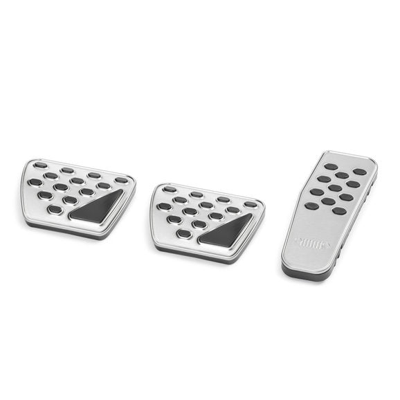 Mopar 82215334AC Brushed Pedal Pads for 18-24 Jeep Wrangler JL & Gladiator JT with Manual Transmission