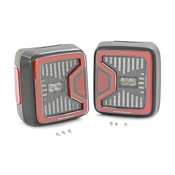 Load image into Gallery viewer, Rough Country RCH5900 LED Tail Lights for 18-24 Jeep Wrangler JL
