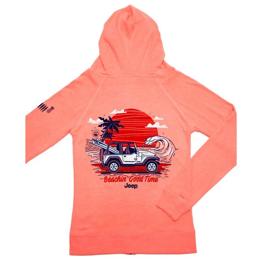 Jeep Merchandise Ladies Jeep Beachin' Good Time Zip-Hoodie