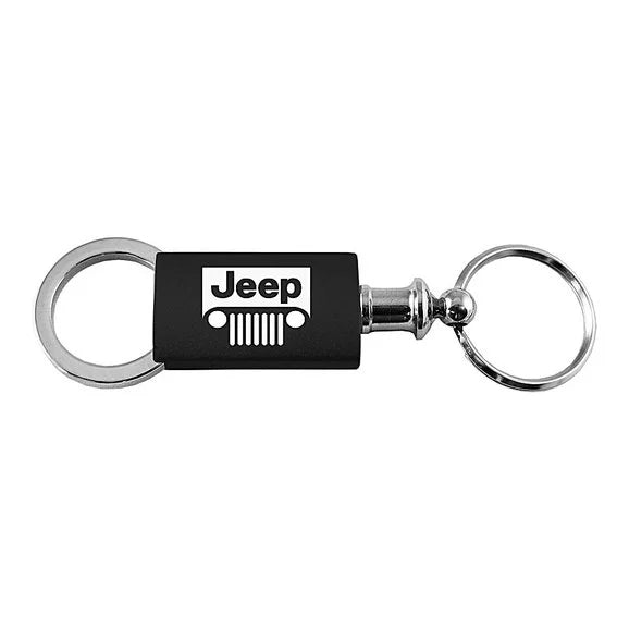 Load image into Gallery viewer, Automotive Gold Jeep Grill Logo Anodized Aluminum Valet Keychain
