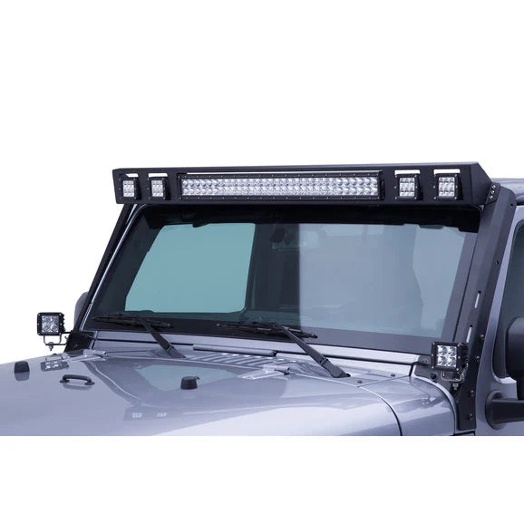 Load image into Gallery viewer, Go Rhino 731323T 30&quot; and Four 3&quot; LED Cube Light Windshield Light Frame for 07-18 Jeep Wrangler JK
