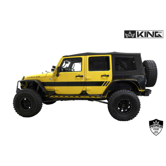 King 4WD Premium Replacement Soft Top, Black Diamond With Tinted Windows, Jeep Wrangler Unlimited JK 4 Door 2010-2018