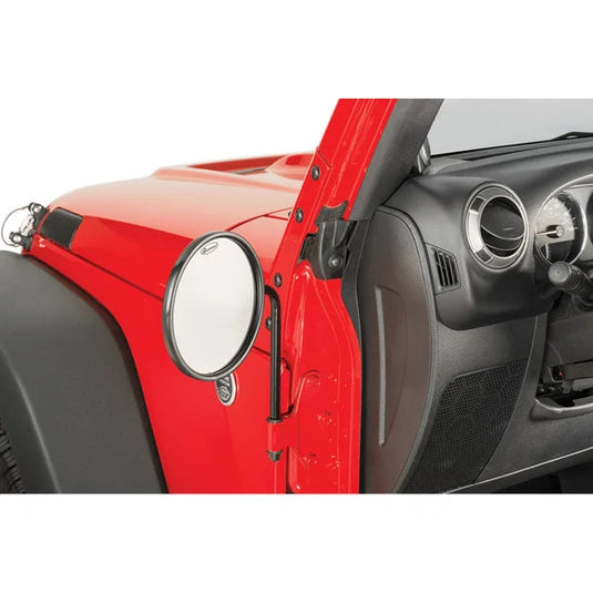 Quadratec Adventure Mirrors with Round Head for 76-23 Jeep Wrangler JL, JK, TJ, YJ, CJ & Gladiator JT