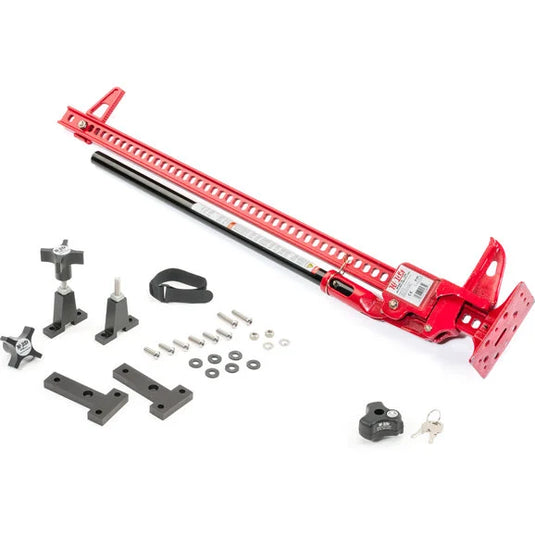 Hi-Lift Jack All-Cast Iron 48" Red Jack with Jack Hood Mount & Hood Mount Lock for 76-95 Jeep CJ-5, CJ-7, CJ-8 Scrambler & Wrangler YJ