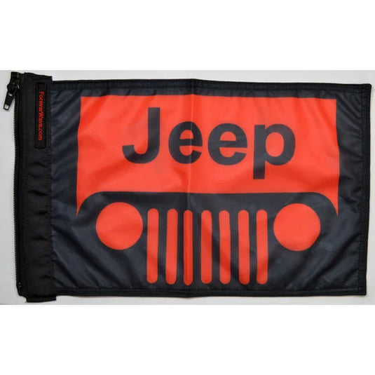 Forever Wave 12" x 18" Colored Jeep Grille Logo Flags