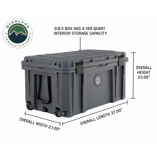 D.B.S. - Dark Grey 169 QT Dry Box With Wheels, Drain, And Bottle Opener