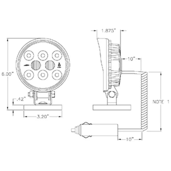 Load image into Gallery viewer, Wesbar 54209-017 Round LED Worklight with 19&quot; Coiled Cord &amp; Magnetic Base
