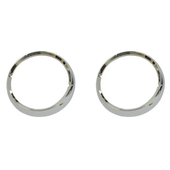 OMIX 12419.04 Chrome Headlight Bezels for 72-86 Jeep CJ-5, CJ-7 & CJ-8 Scrambler