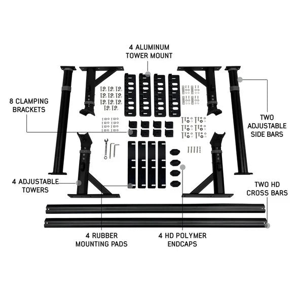 Load image into Gallery viewer, Overland Vehicle Systems 22040100 Freedom Bed Rack with Adjustable Crossbars for Jeep Gladiator JT
