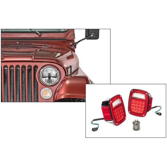 Load image into Gallery viewer, Quadratec Gen II LED Headlights &amp; LED Tail Light Kit for 76-86 Jeep CJ-5 &amp; CJ-7
